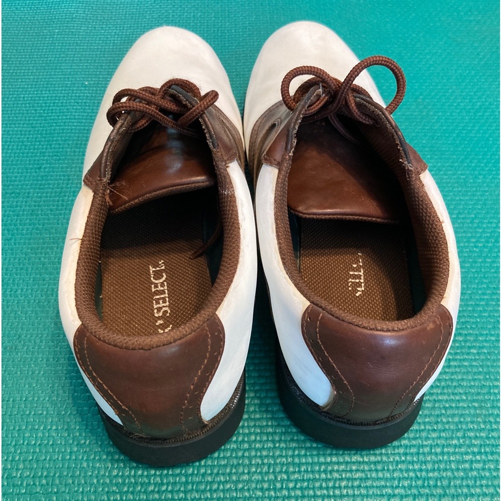 Pro Select 1805 Men's Brown and White Saddle Spikeless Golf Shoes - Picture 6 of 12